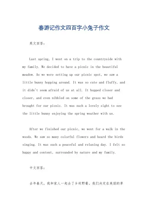 春游记作文四百字小兔子作文