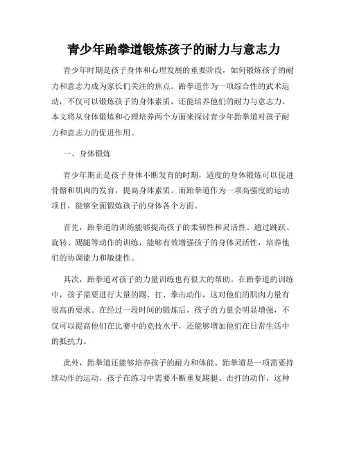 青少年跆拳道锻炼孩子的耐力与意志力