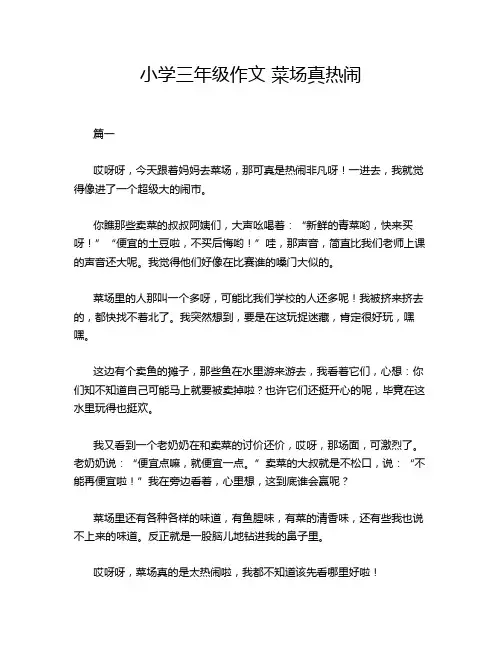 小学三年级作文 菜场真热闹