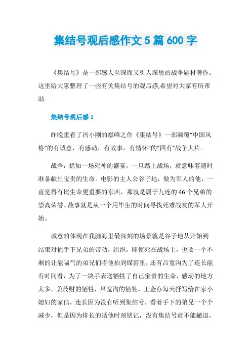 集结号观后感作文5篇600字