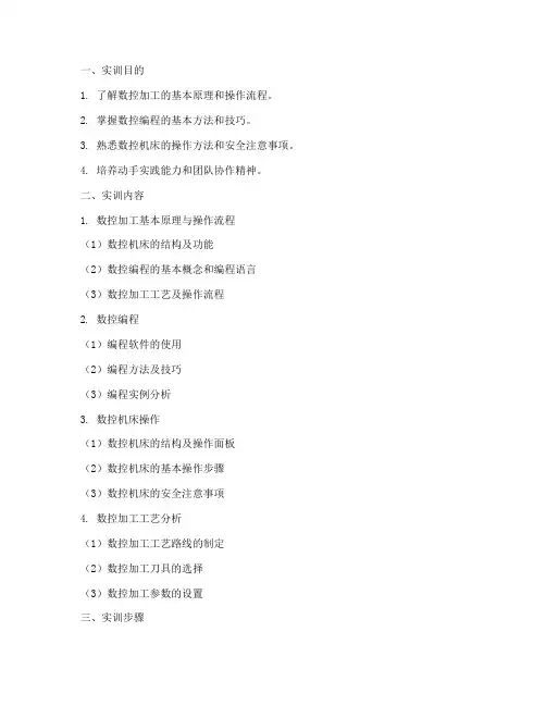 数控实训报告习题