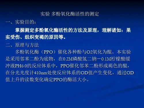多酚氧化酶活性的测定