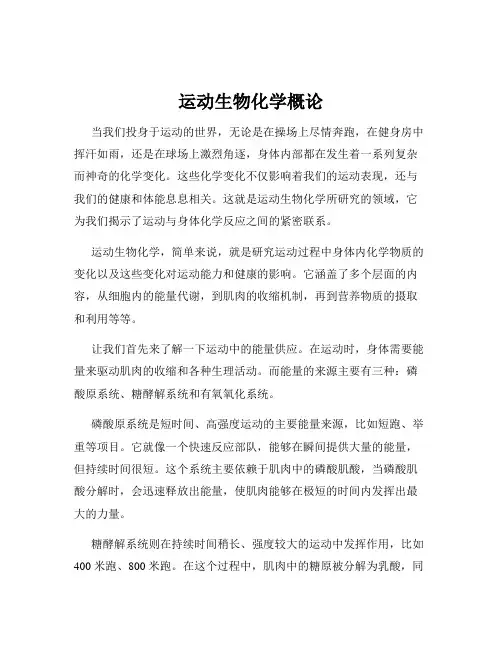 运动生物化学概论