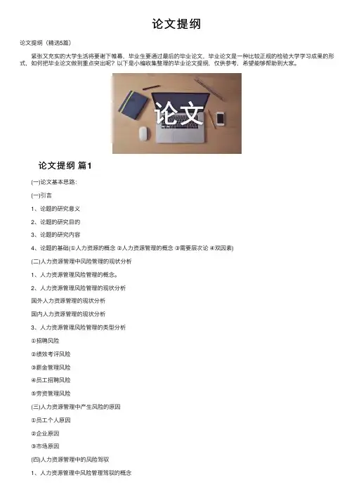 论文提纲——精选推荐