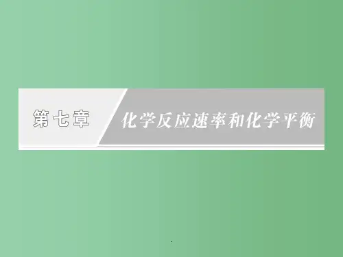 高考化学一轮复习 第七章第一节 化学反应速率 新人教版