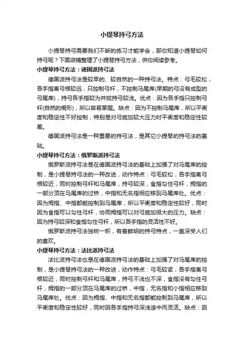 小提琴持弓方法