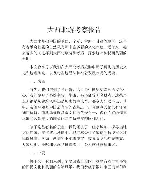 大西北游考察报告