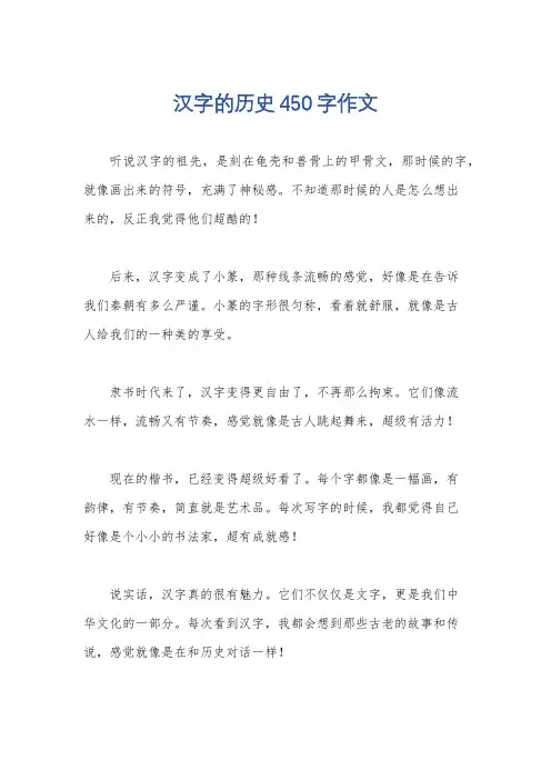 汉字的历史450字作文
