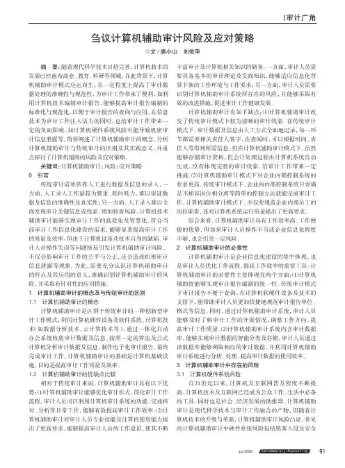 刍议计算机辅助审计风险及应对策略