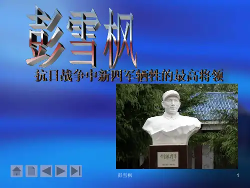 彭雪枫 ppt介绍课件