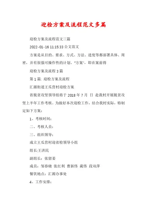 迎检方案及流程范文多篇