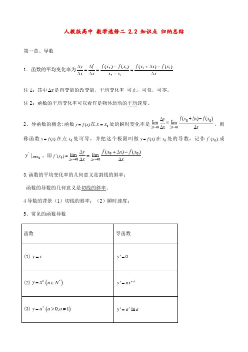 人教版高中 数学选修二 2.2 知识点 归纳总结