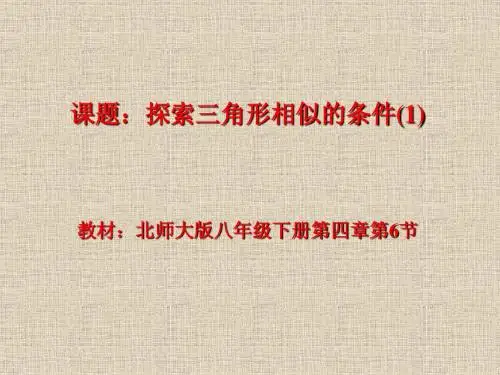 探索三角形相似的条件(1)ppt课件