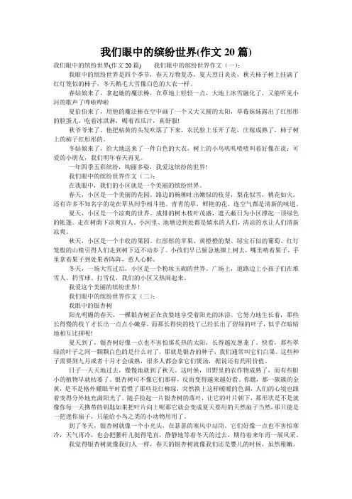 我们眼中的缤纷世界(作文20篇)