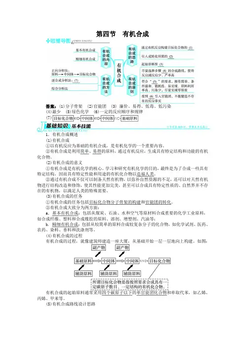 最新人教版高中化学《有机合成》知识梳理
