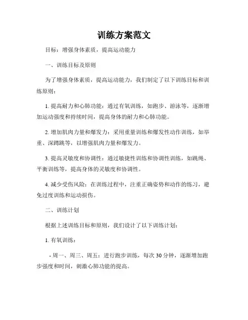 训练方案范文