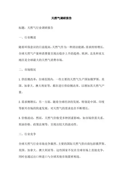 天然气调研报告