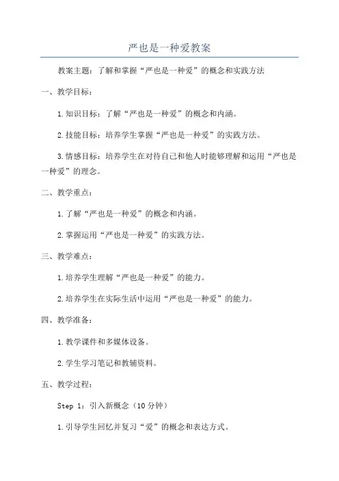 严也是一种爱教案
