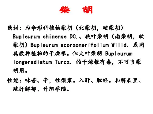 经方配伍与临床(柴胡、葛根)