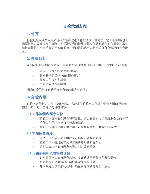 自检策划方案