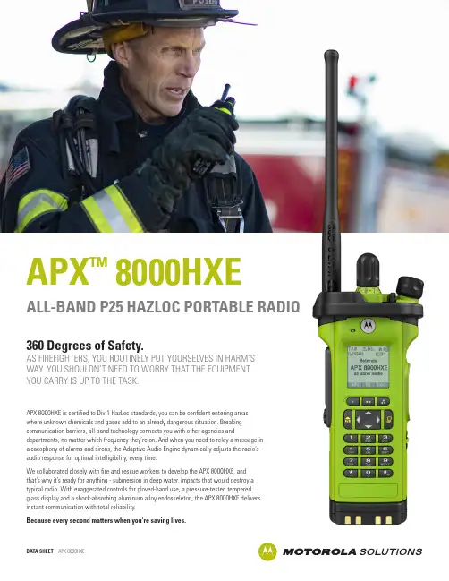 APX 8000HXE ALL-BAND P25 HAZLOC 防爆式迷你无线电说明书