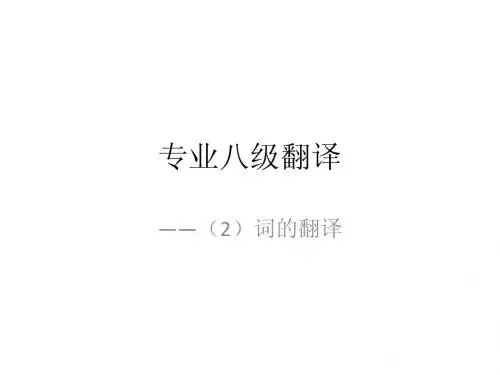 专业八级翻译专项2