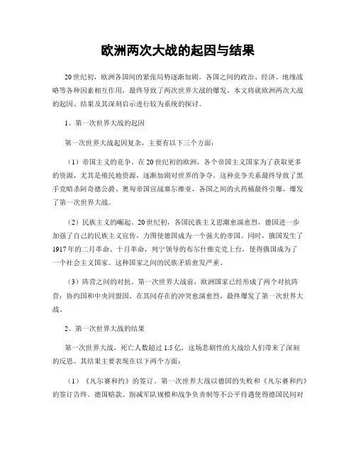 欧洲两次大战的起因与结果
