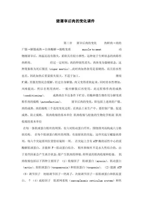 猪屠宰后肉的变化课件（可编辑）