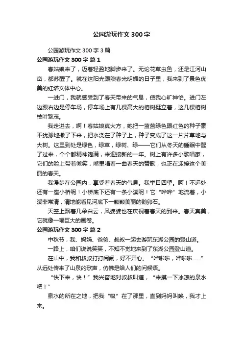 公园游玩作文300字3篇