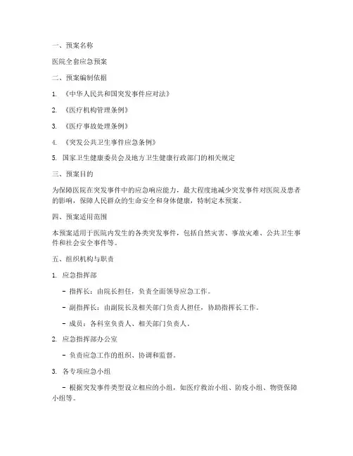 医院全套应急预案模板
