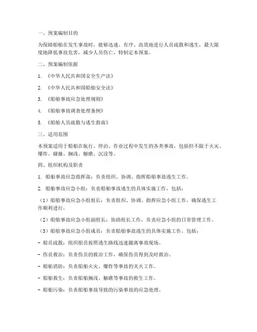 船舶事故逃生预案