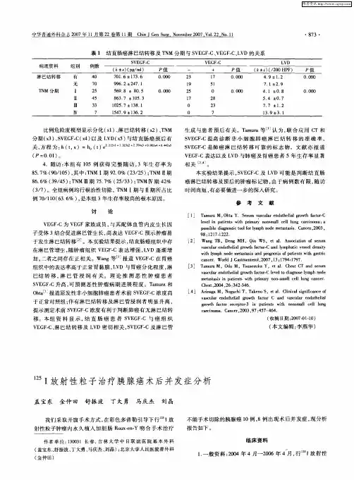 125Ⅰ放射性粒子治疗胰腺癌术后并发症分析