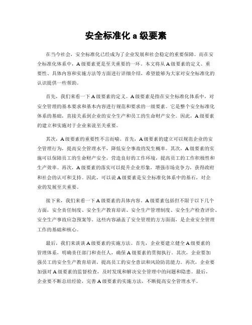 安全标准化a级要素