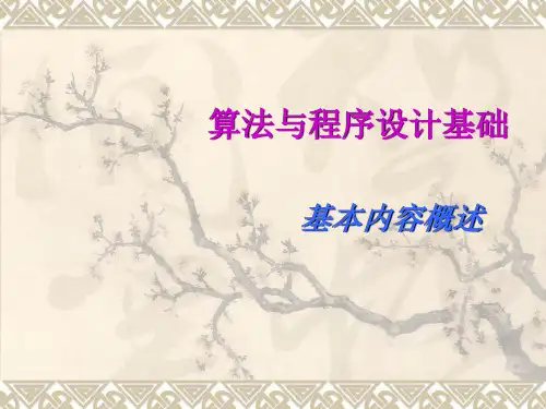 算法与程序设计基础基本内容概述