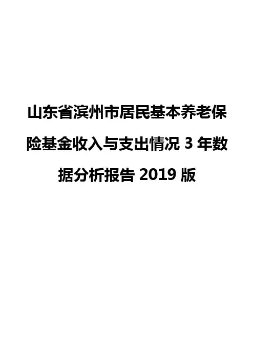 山东省滨州市居民基本养老保险基金收入与支出情况3年数据分析报告2019版
