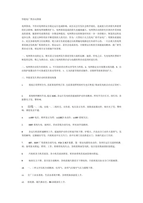 黑启动方案