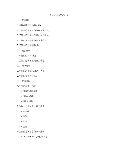 有知识点总结的教案