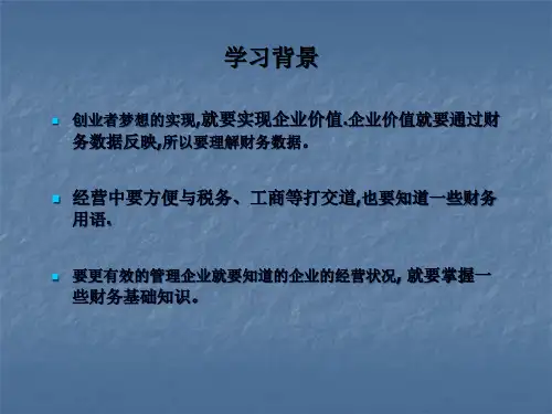 大学生创业企业财务培训49页PPT