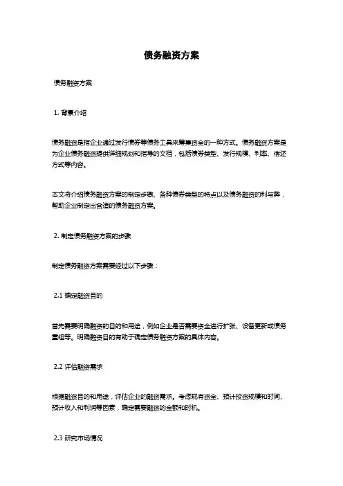 债务融资方案