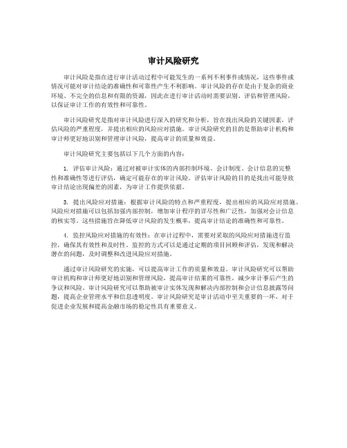 审计风险研究