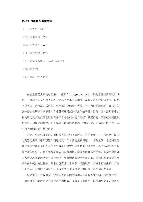 EBS系统组织架构讲解