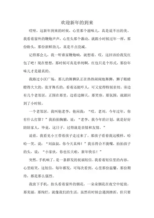 欢迎新年的到来
