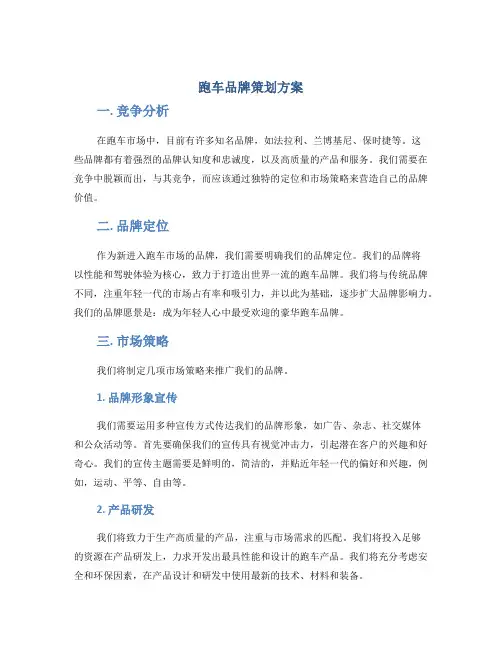 跑车品牌策划方案