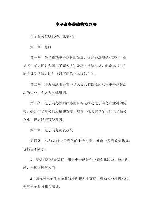 电子商务鼓励扶持办法