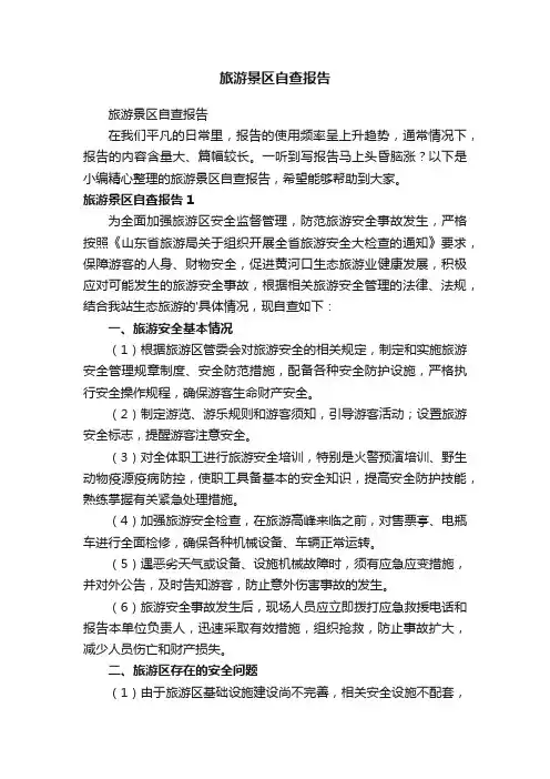 旅游景区自查报告