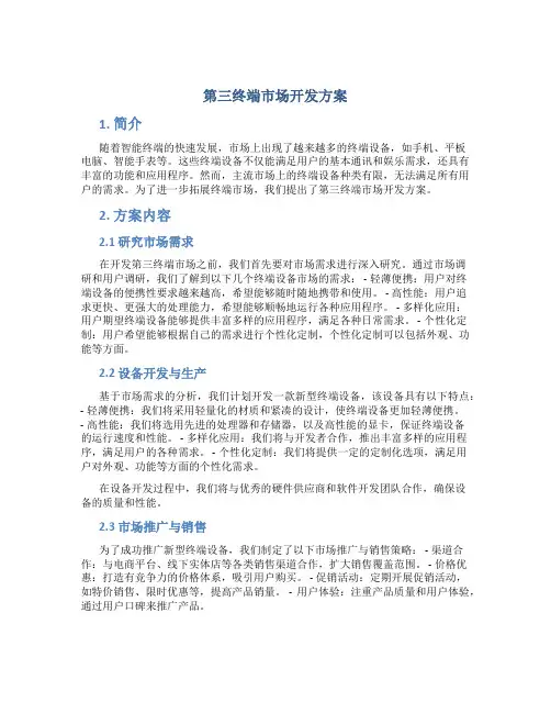 第三终端市场开发方案