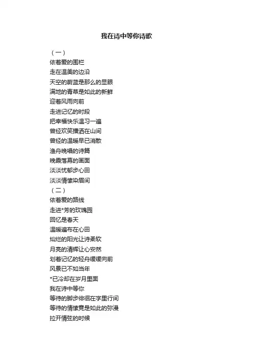 我在诗中等你诗歌