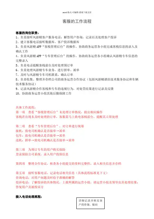 客服的工作流程