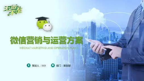 专题课件绿色微信营销与运营方案PPT模板