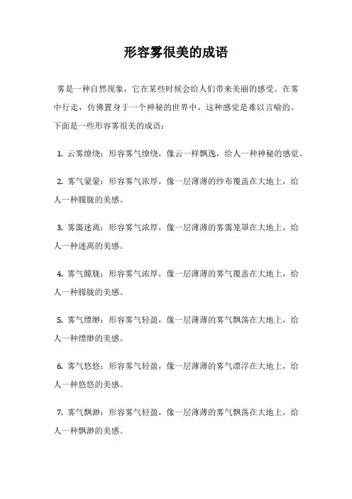 形容雾很美的成语